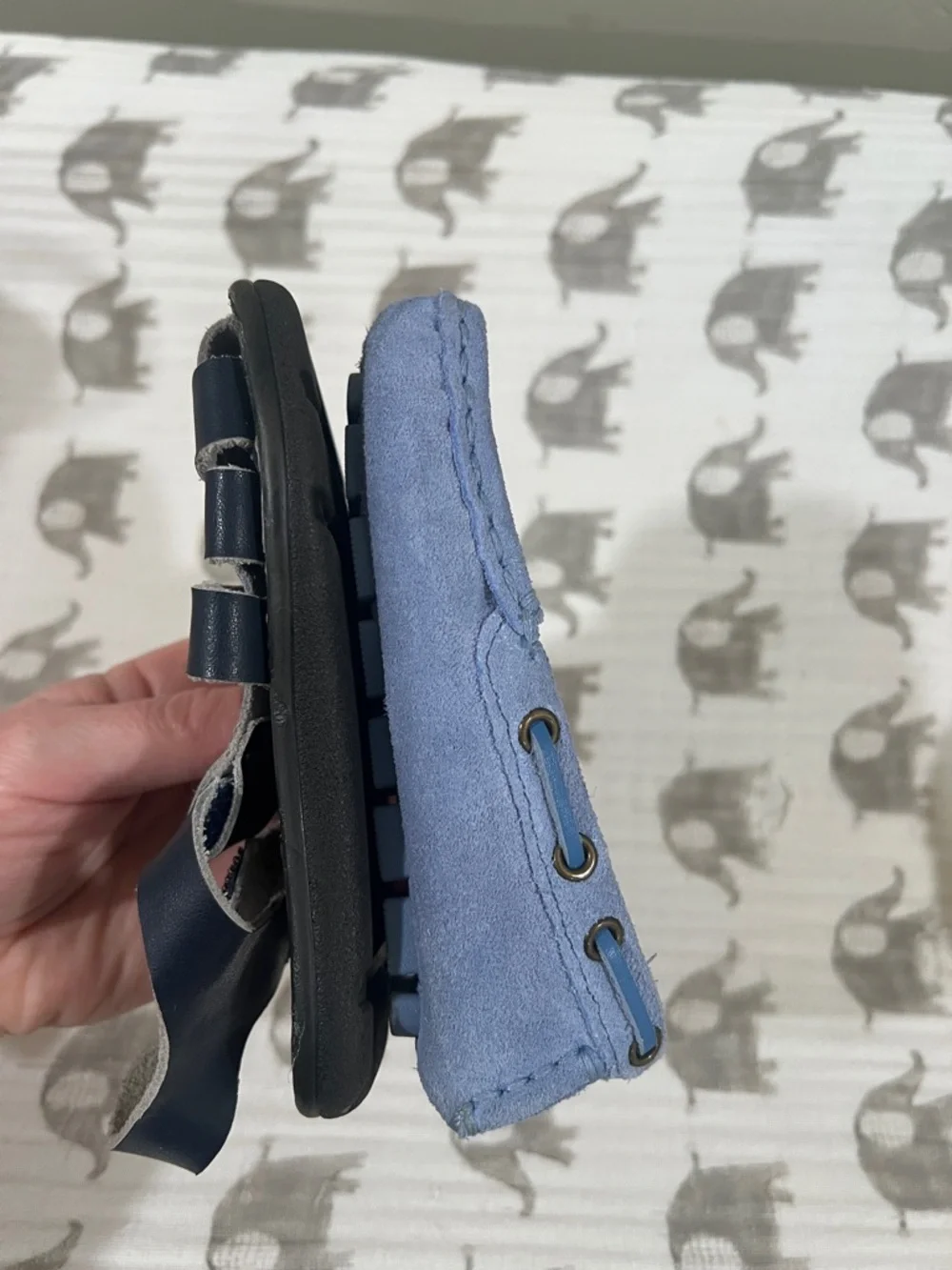 Janie and Jack Light Blue Suede Moccasin Kids Shoes